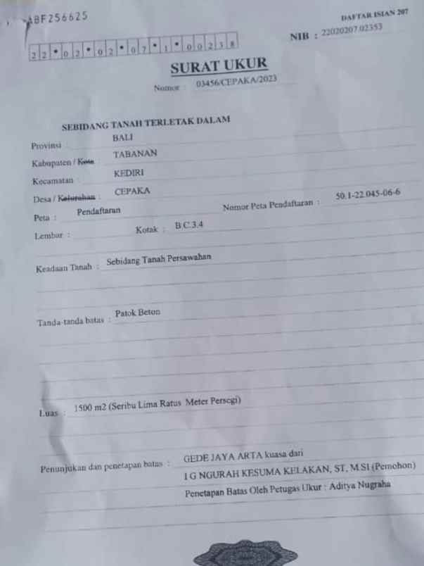 dijual tanah raya munggu kapal