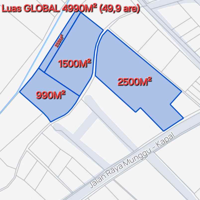 dijual tanah raya munggu kapal