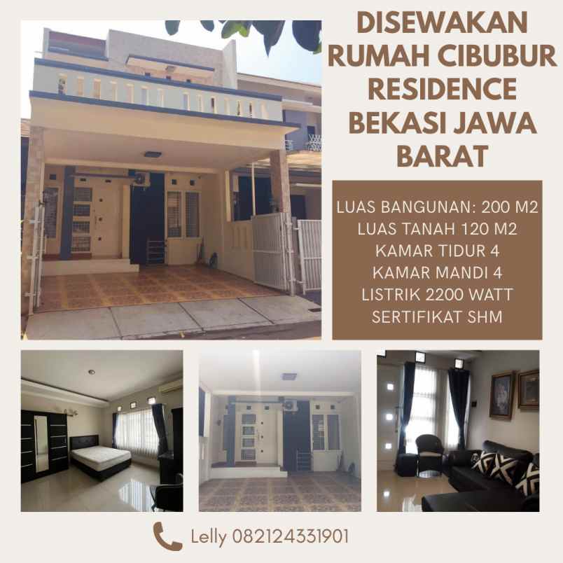 disewakan rumah cibubur residence bekasi jawa barat