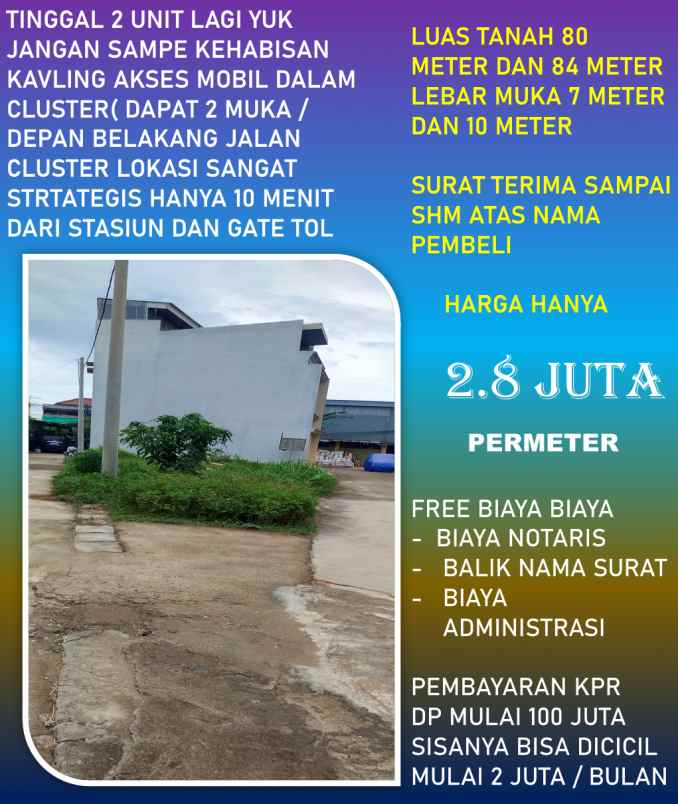 kavling di dalam cluster harga ekonomis