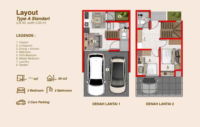 rumah 2 lantai di limo dekat ke stasiun depok