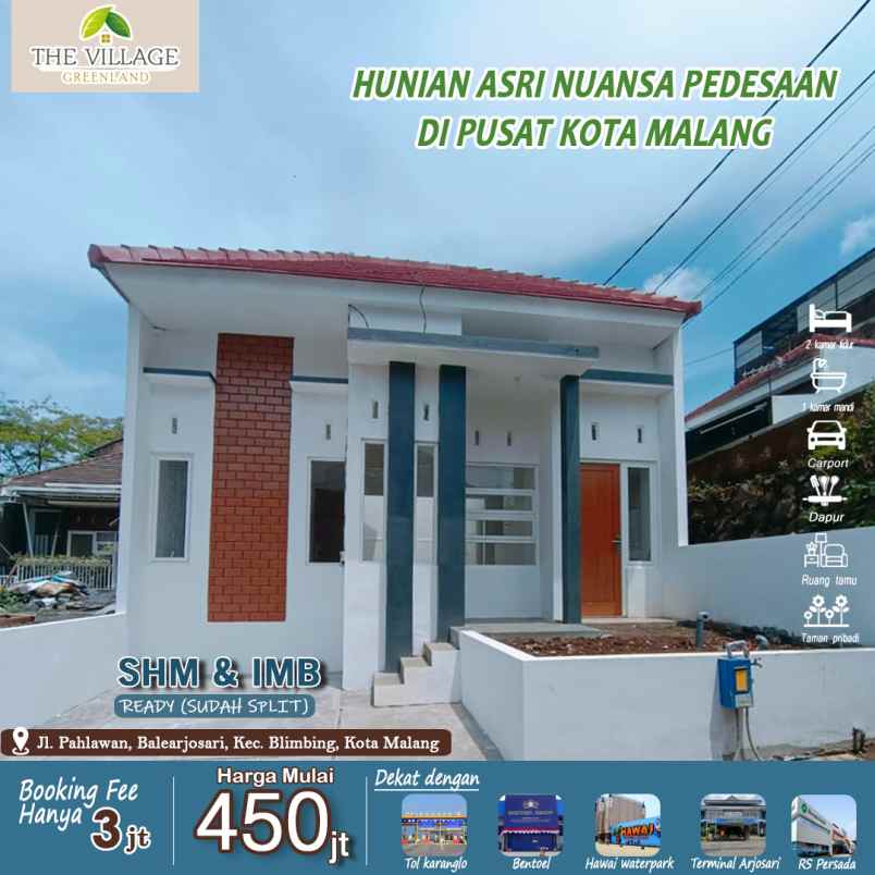 rumah 450 juta di kota malang dekat araya