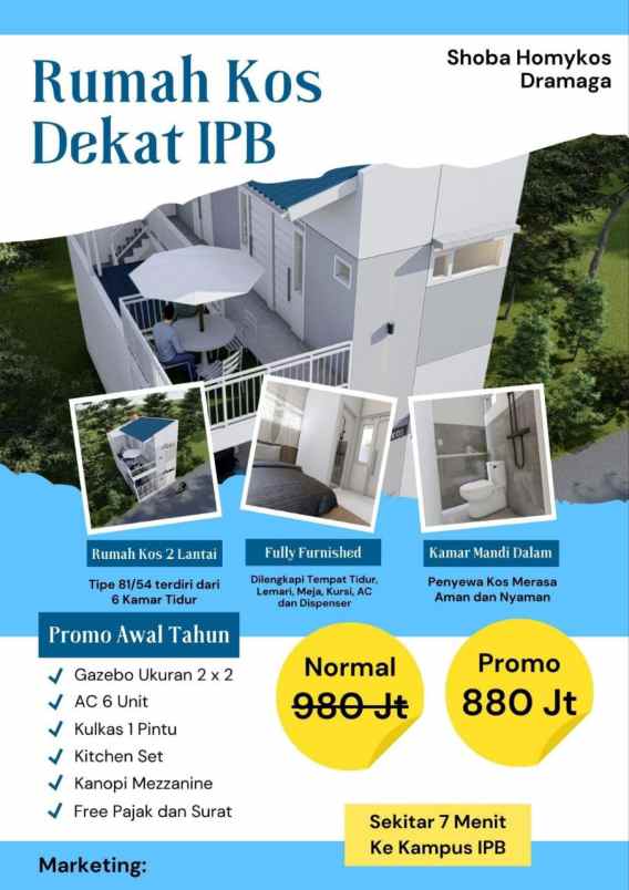 rumah kosan 7 mnt ke ipb bogor