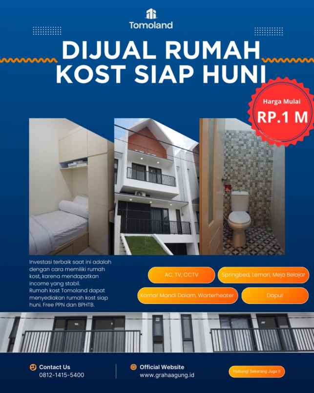 rumah kost siap untung 8 kamar lokasi prime malang