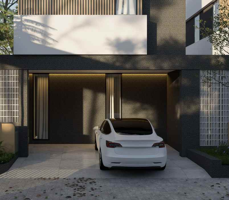 rumah modern dalam cluster ekslusif desain elegan