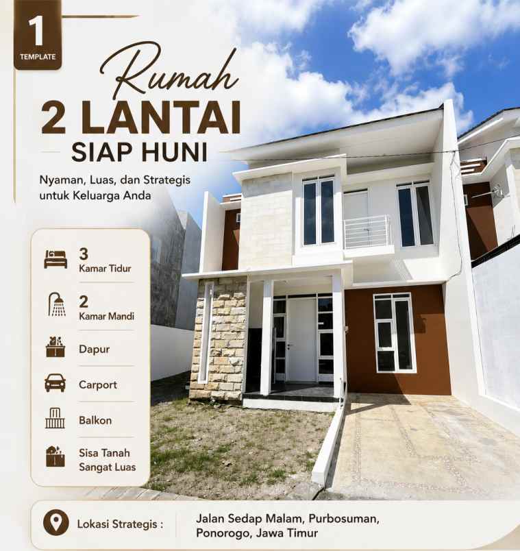 rumah siap huni 2 lantai syariah ponorogo