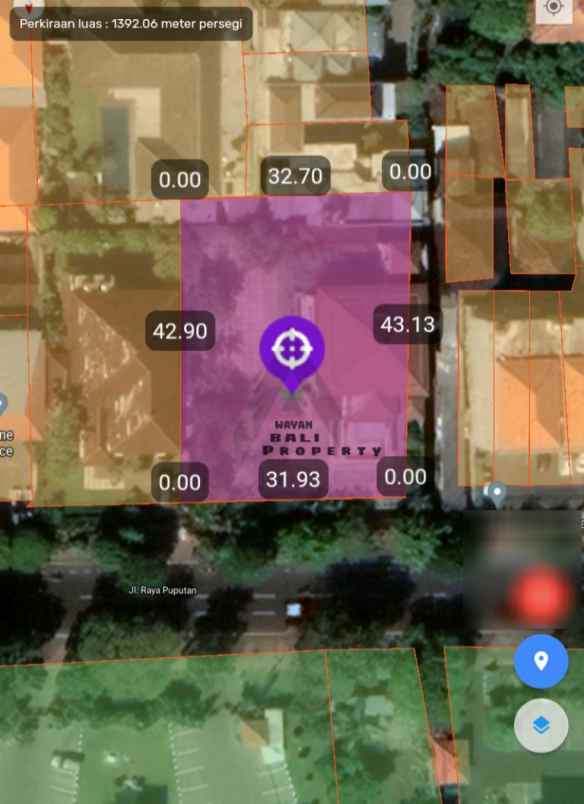 tanah jl raya puputan