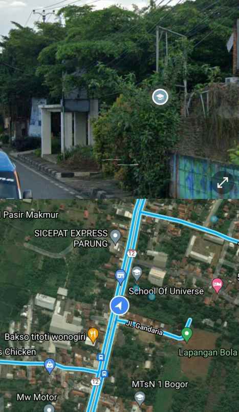 tanah jln raya parung bogor