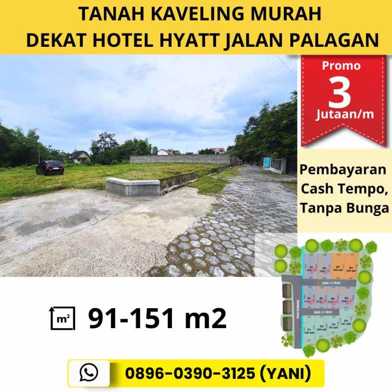 tanah pekarangan murah dekat hotel hyatt jalan palagan