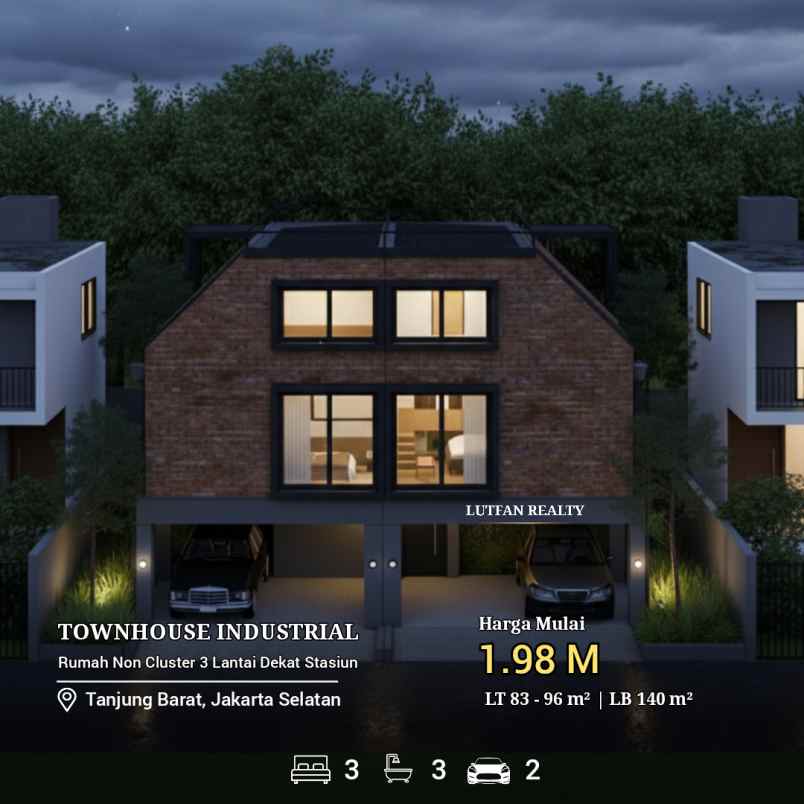 townhouse industrial tanjung barat dekat stasiun