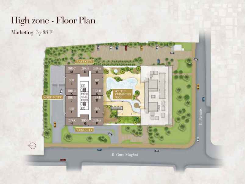 branz mega kuningan 3br semi furnished