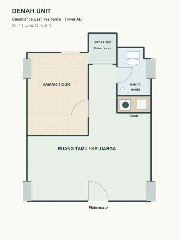 dijual apartemen jl pahlawan revolusi no 2