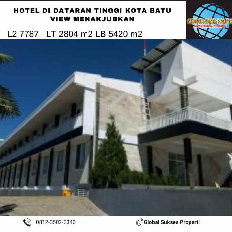 dijual hotel tulungrejo batu