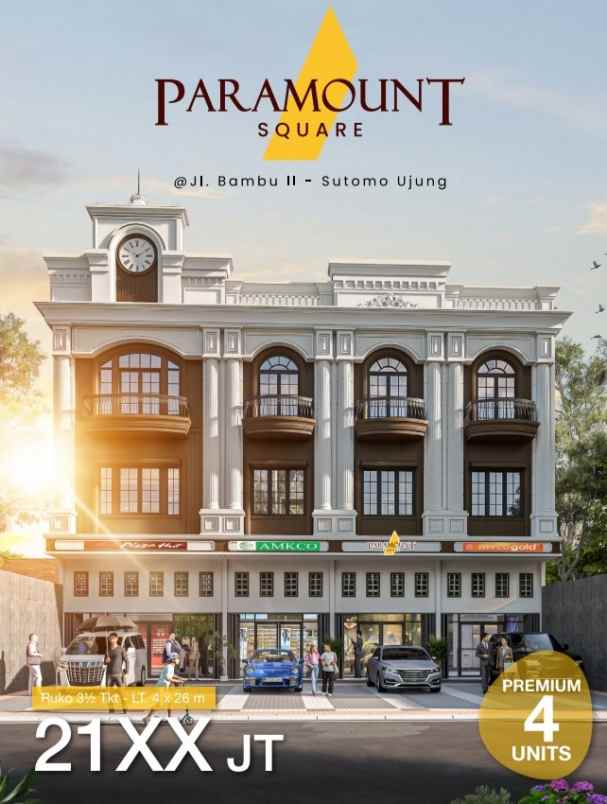 dijual ruko gudang kantor jalan bambu 2 sutomo ujung