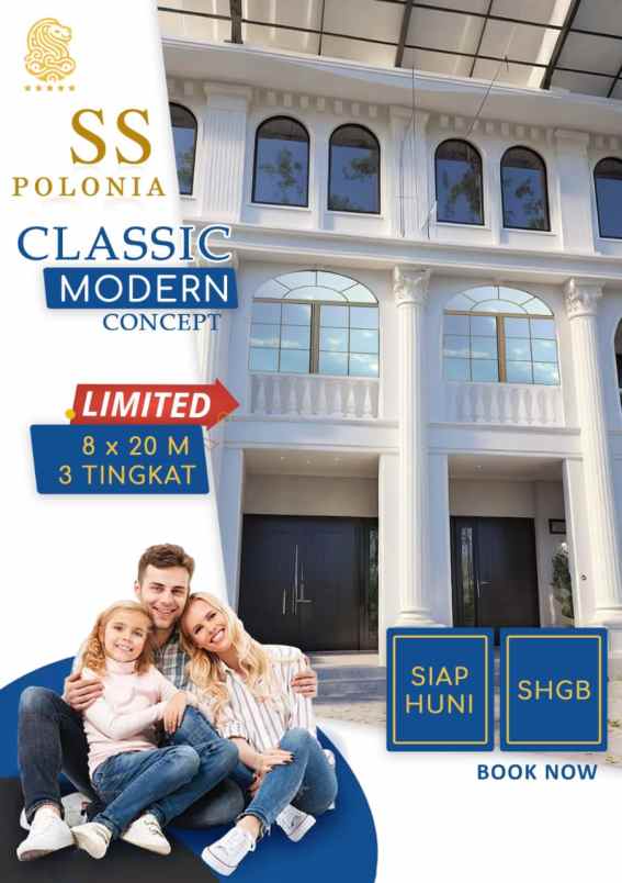 dijual ruko gudang kantor ss polonia classic modern