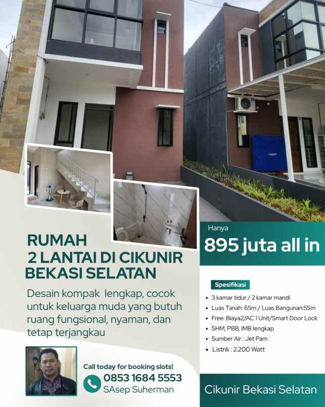 dijual rumah cikunir bekasi selatan