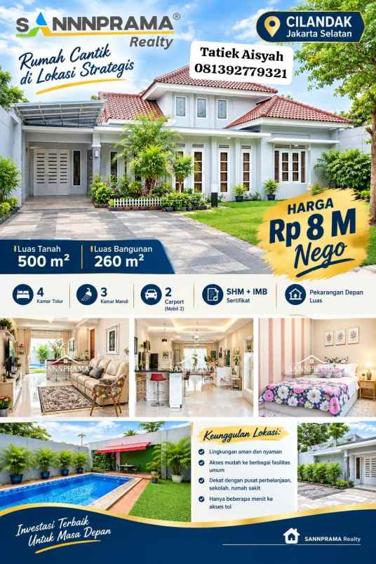 dijual rumah dengan tertata apik di cilandak jaksel