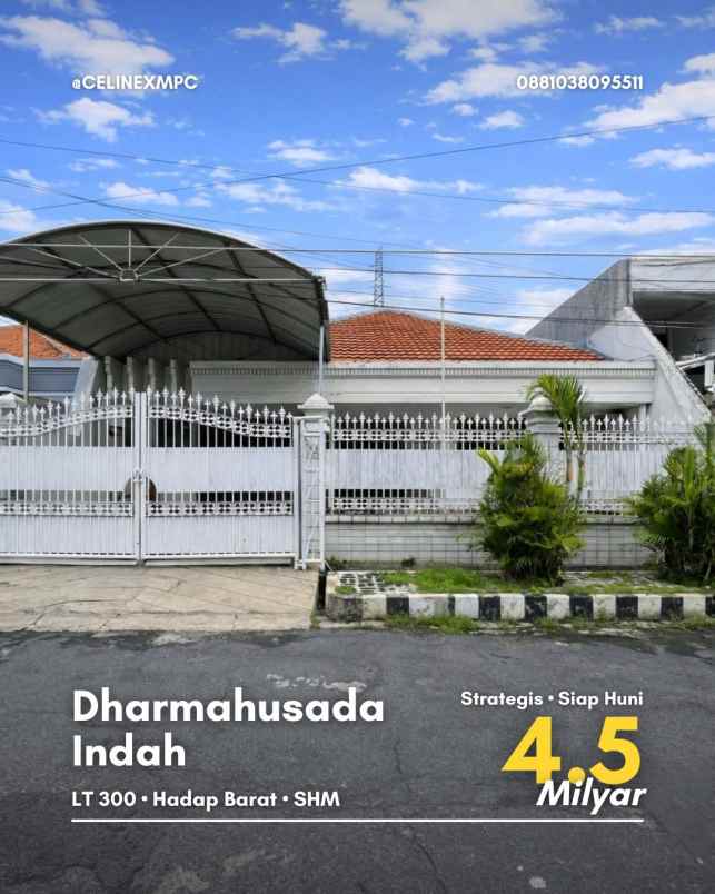 dijual rumah dharmahusada indah barat