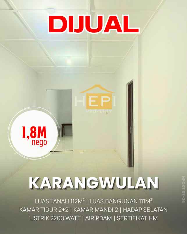 dijual rumah di karangwulan semarang