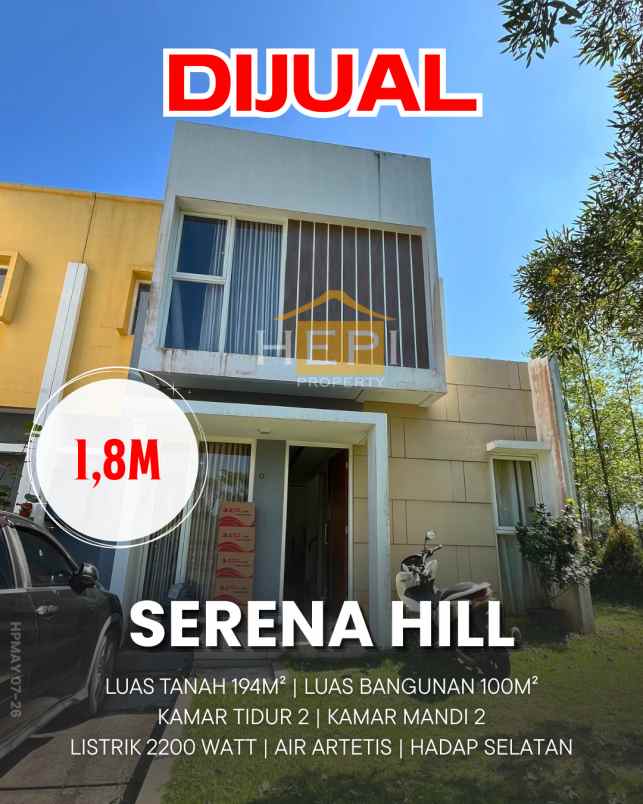 dijual rumah hook di cluster serena hill bsb semarang
