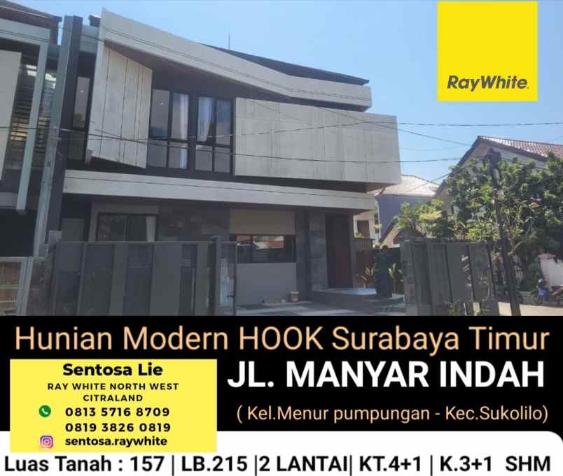 dijual rumah jalan manyar indah