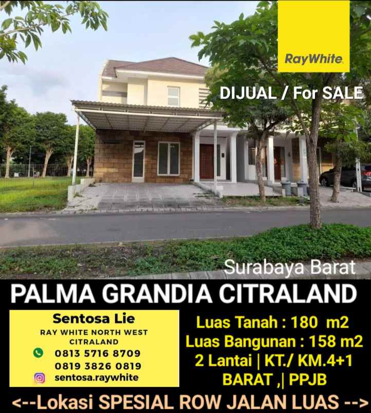 dijual rumah jalan palma grandia citraland
