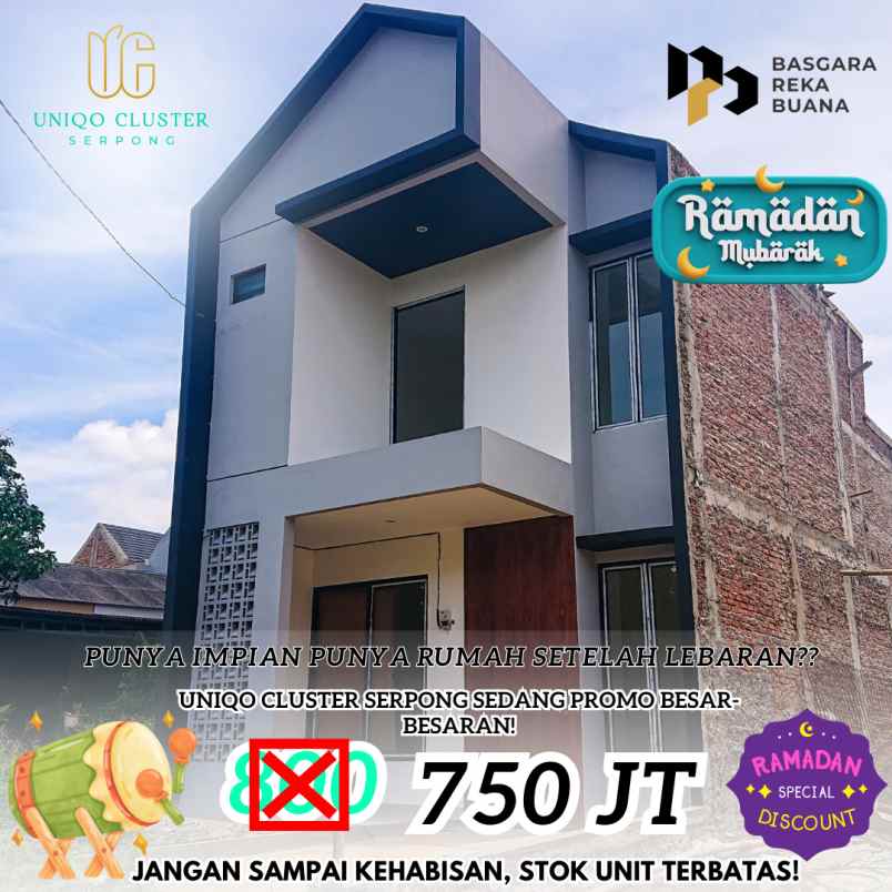 Rumah Baru 2 Lantai Harga Promo Ramadhan 3 Kt Area Serpong
