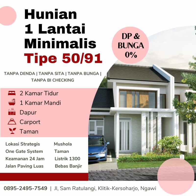 Perumahan Ngawi Minimalis Tipe 5091 Ready Stock Termurah Syariah