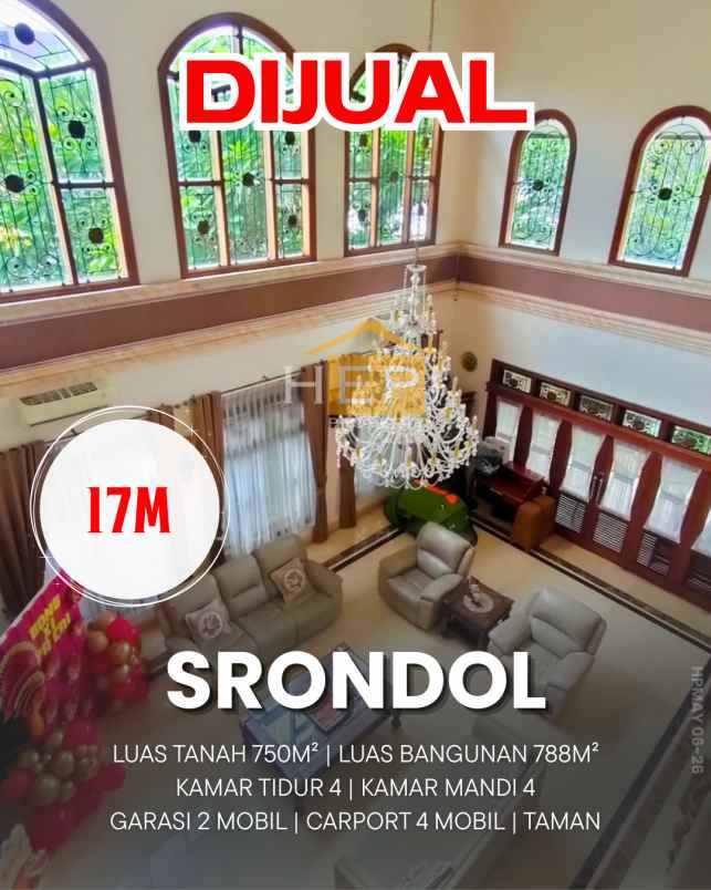 dijual rumah mewah srondol semarang selatan