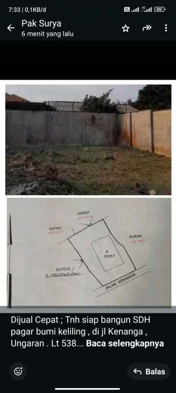 dijual tanah ji kenanga