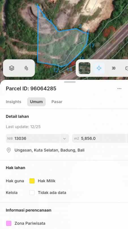 dijual tanah jl alas arum