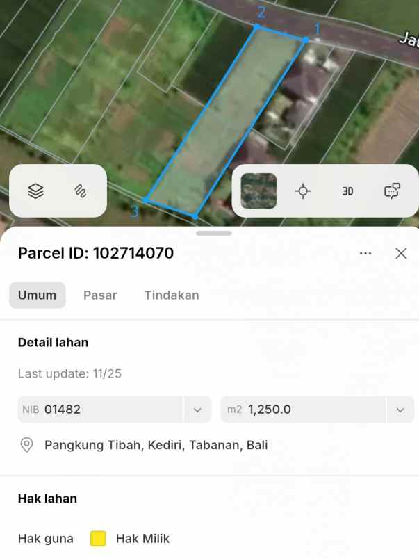 dijual tanah jl batu tampih kawan