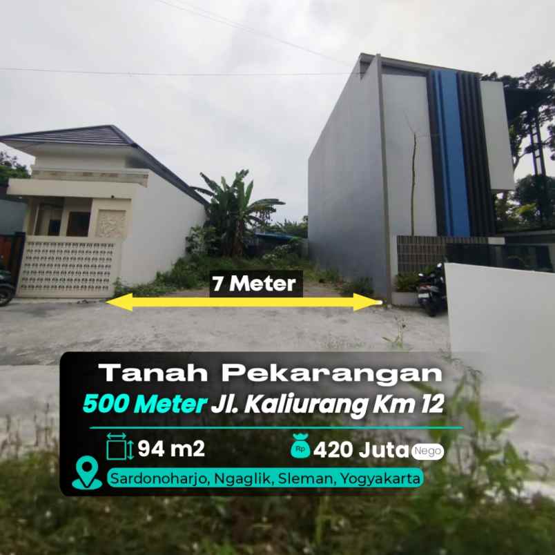 dijual tanah jl kaliurang km 12