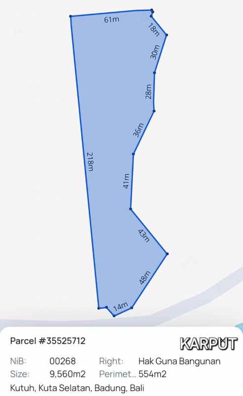 dijual tanah jl karang pandawa