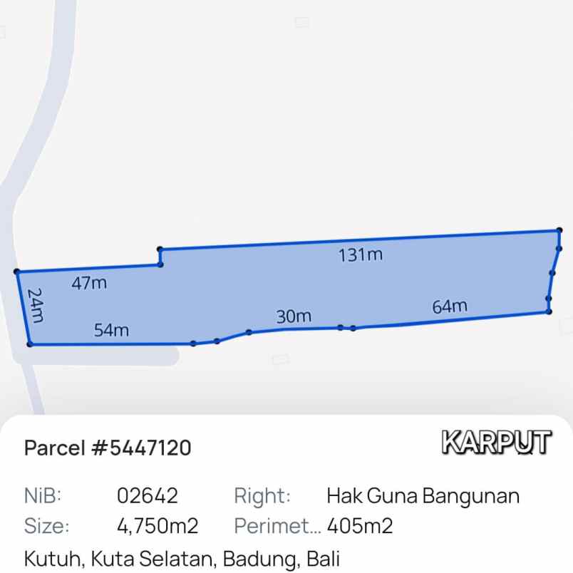 dijual tanah jl karang pandawa