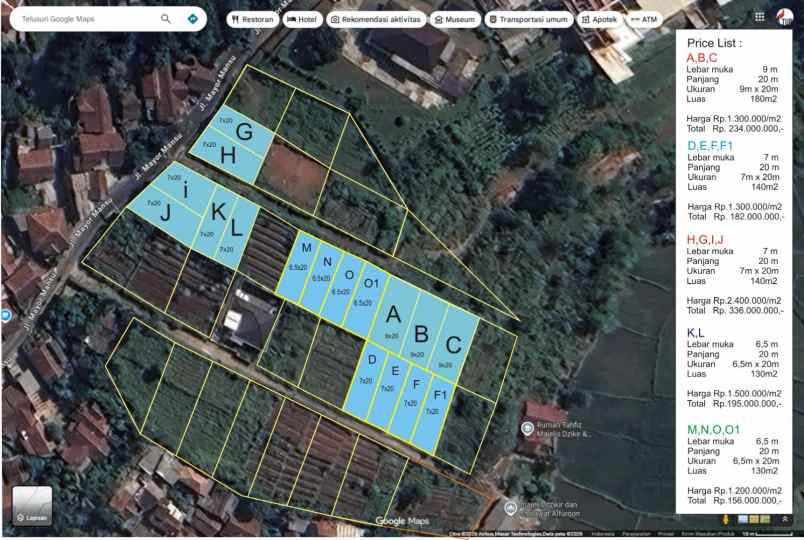 dijual tanah jl parakan muncang cimande