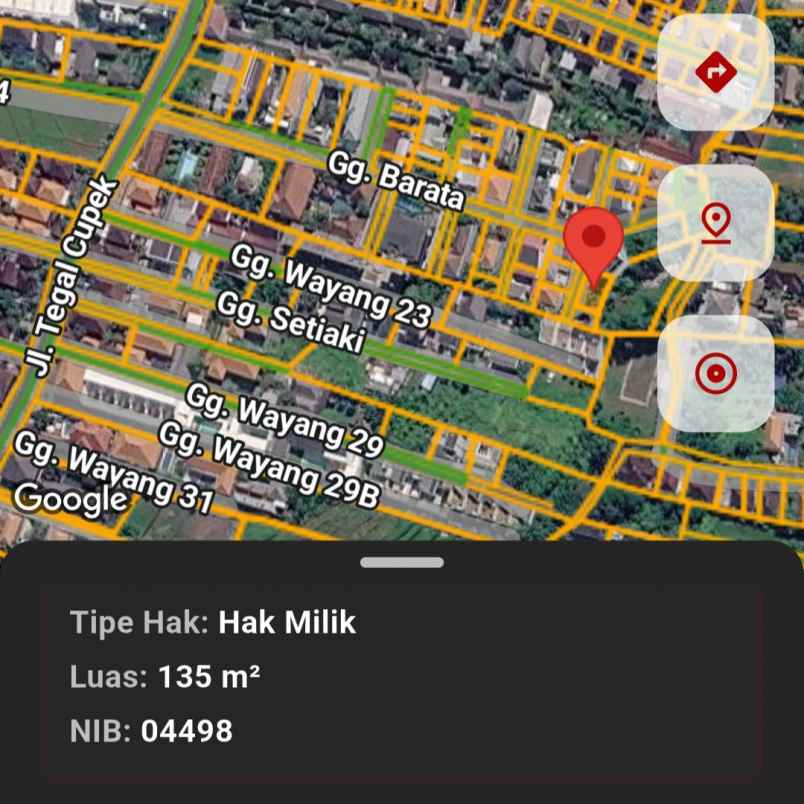 dijual tanah jl tegal cupek