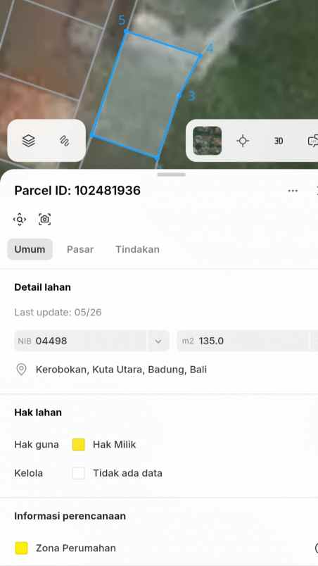 dijual tanah jl tegal cupek