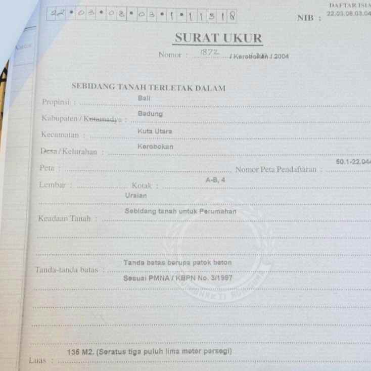 dijual tanah jl tegal cupek
