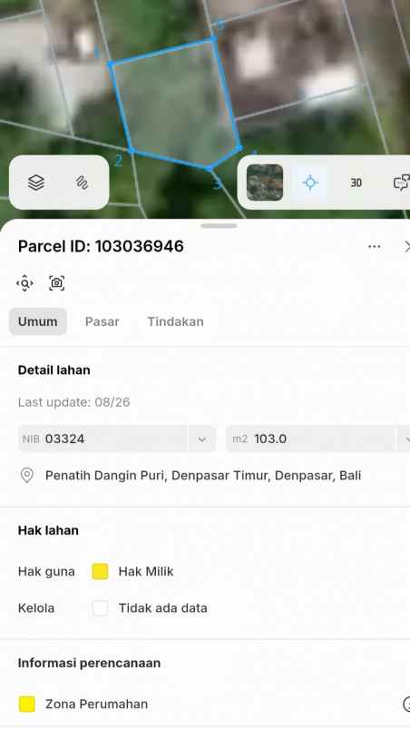 dijual tanah jln siulan