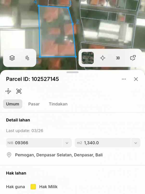 dijual tanah kepaon pemogan