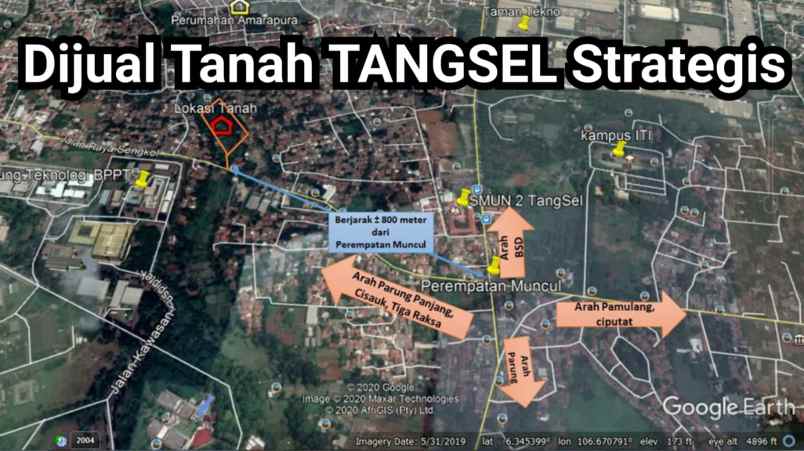 dijual tanah letak strategis di tangerang selatan