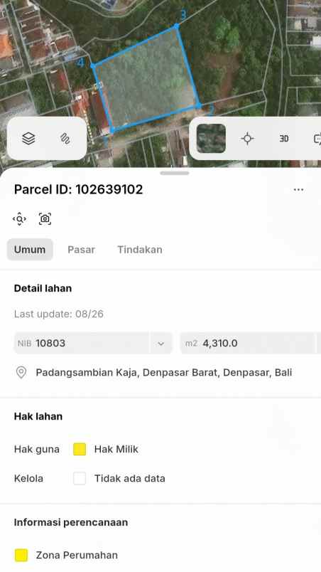 dijual tanah padangsambian kaja