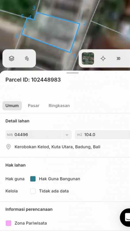 dijual tanah pantai batu beliq