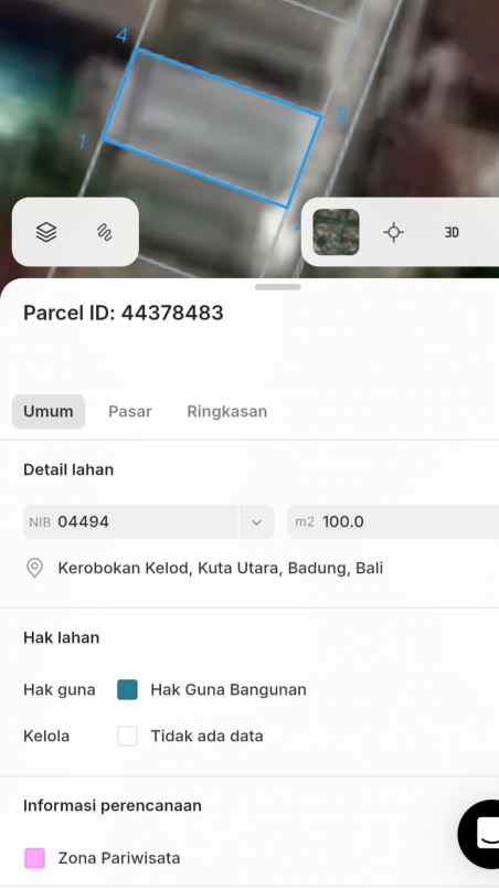 dijual tanah pantai batu beliq
