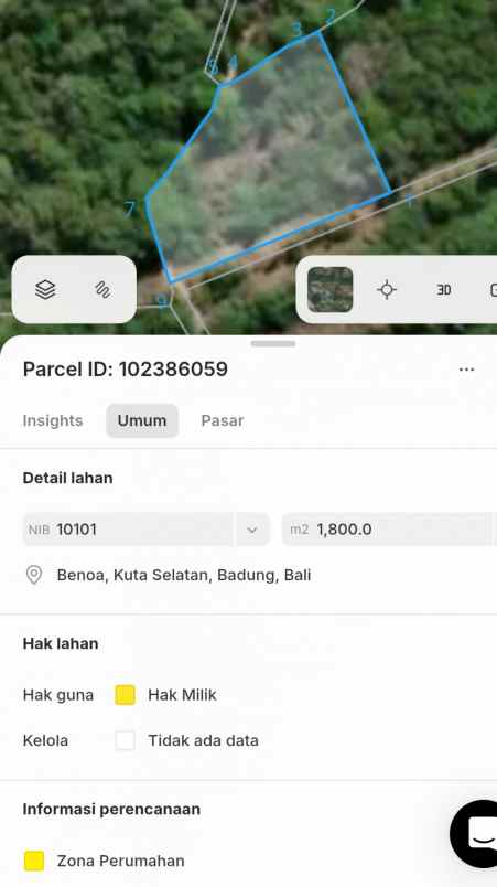dijual tanah puja mandala