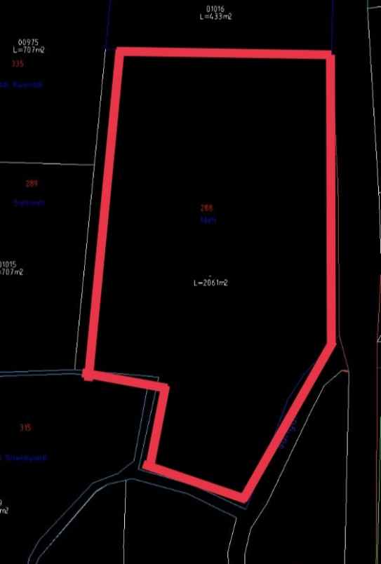 dijual tanah view gunung pinggir jl desa di kec beber