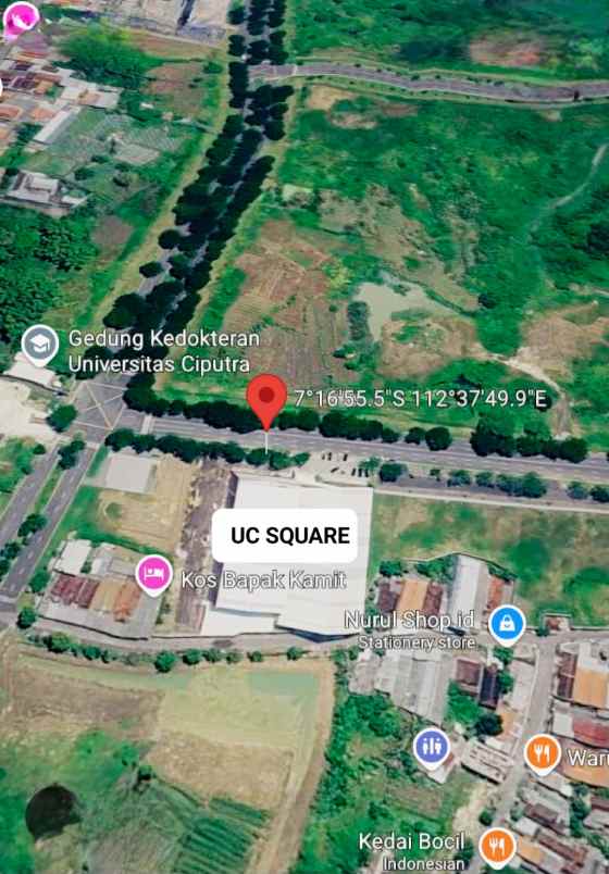 disewakan tanah jalan universitas ciputra