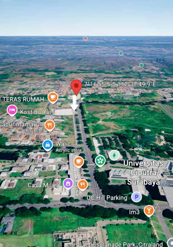 disewakan tanah jalan universitas ciputra