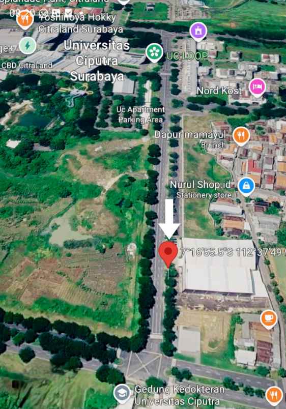 disewakan tanah jalan universitas ciputra